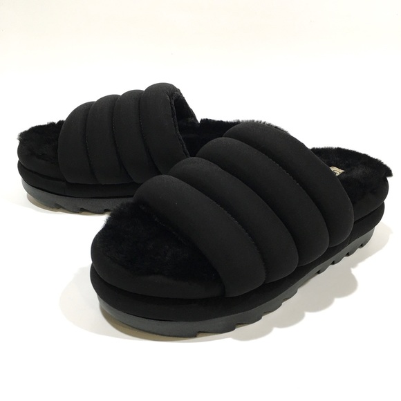 UGG Maxi Slide Platform Puffer Sandals -Black -Women’s US 10 -NEW - Picture 6 of 7